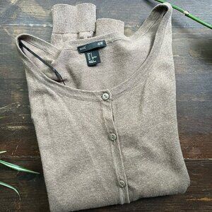 H&M Basics Beige/Tan Button Down Cardigan
